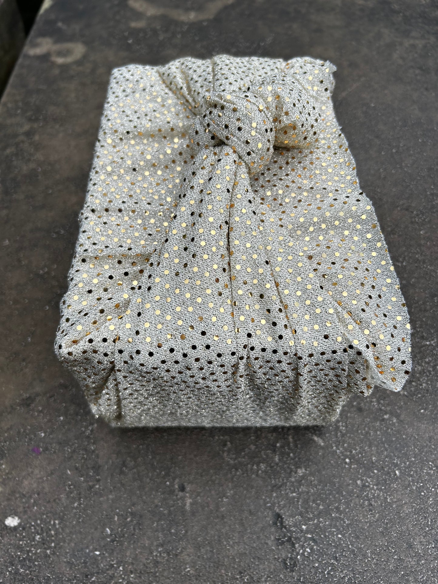 Christmas Village Gold-Dot Wrap Cloth – Matches Garrick’s Gift Set